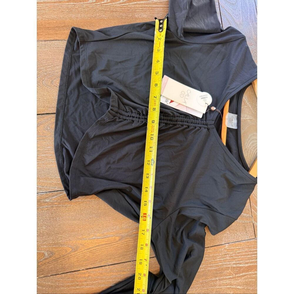 NWT Calia Ruched Rash Guard In Black Size Large - Picture 7 of 8